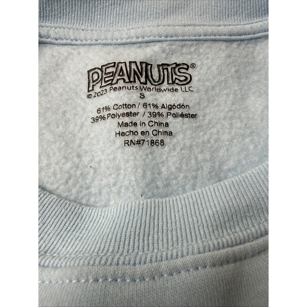 Peanuts Light Blue Sweatshirt with Skating Characters Holiday - Picture 7 of 8